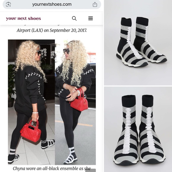 Fendi Shoes - ASO Blac Chyna 🎬 - NWOT FENDI High Top Sock Sneakers